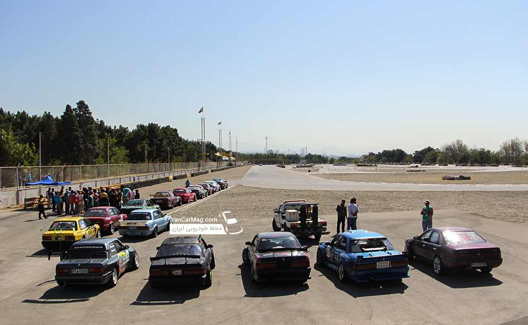 خودروهای شرکت کننده در راند دوم مسابقات دریفت 