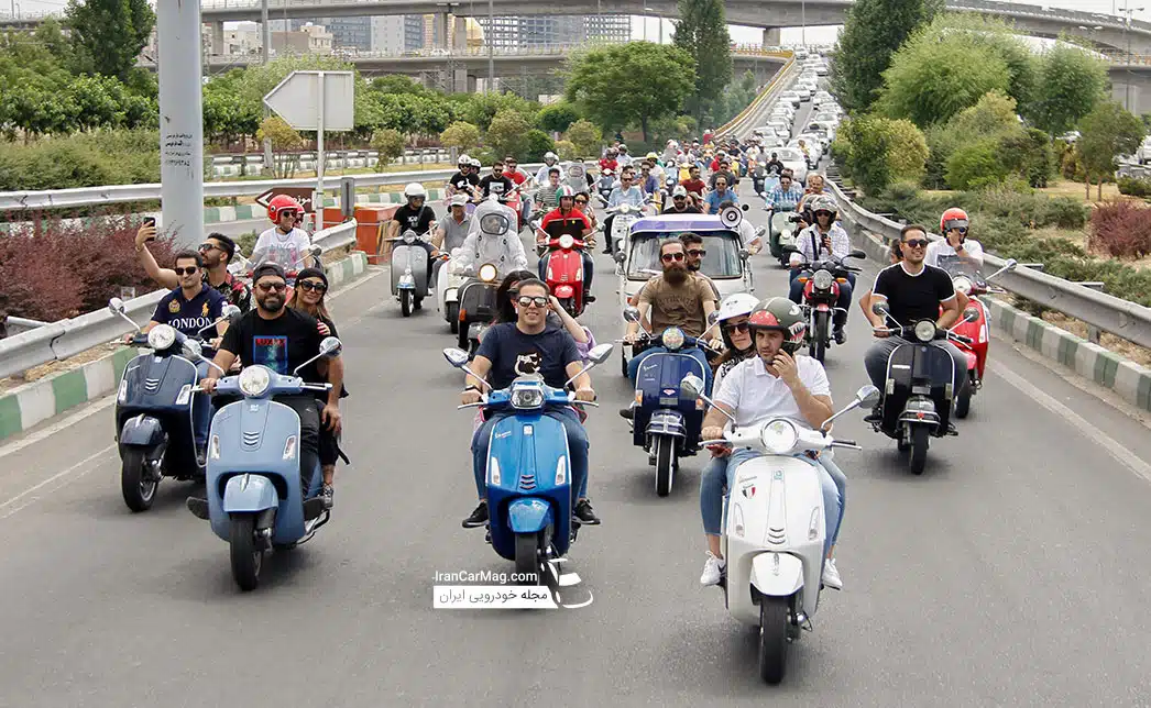 دوره همی وسپا سواران به مناسبت روز وسپا در تهران+ فیلم و عکس