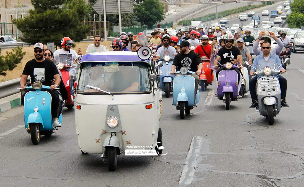 دوره همی وسپا سواران به مناسبت روز وسپا در تهران+ فیلم و عکس