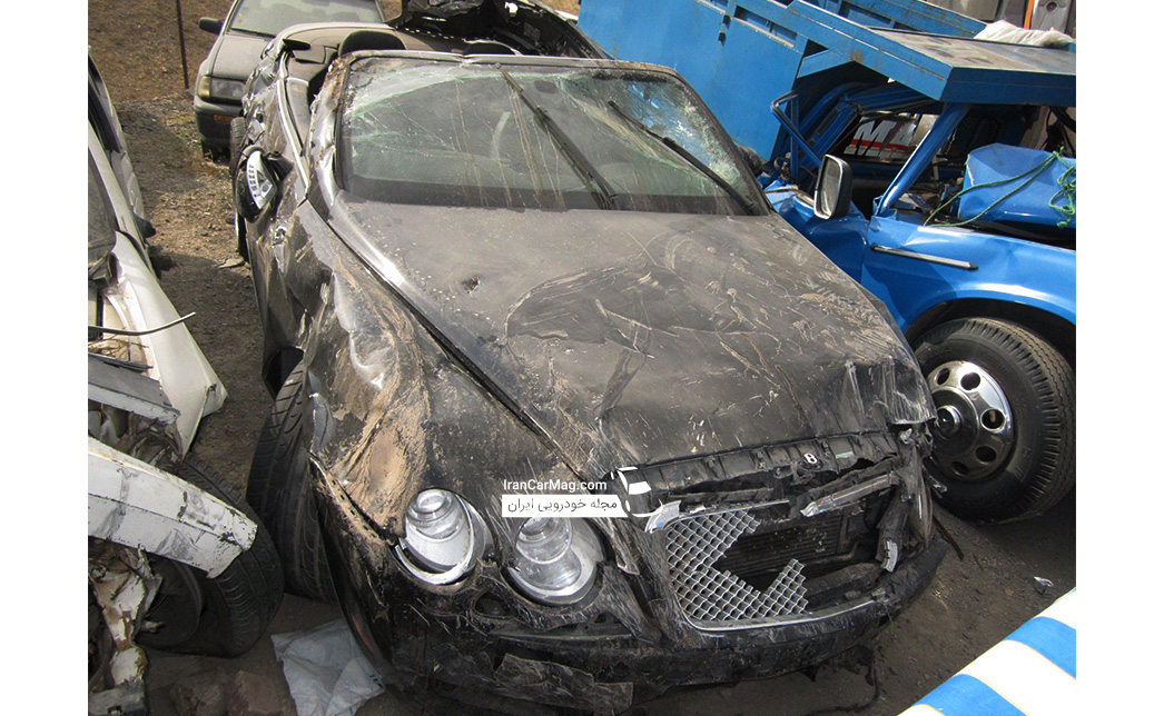 تصادف دلخراش خودروی بنتلی کانتیننتال 8 سیلندر در ایران + عکس