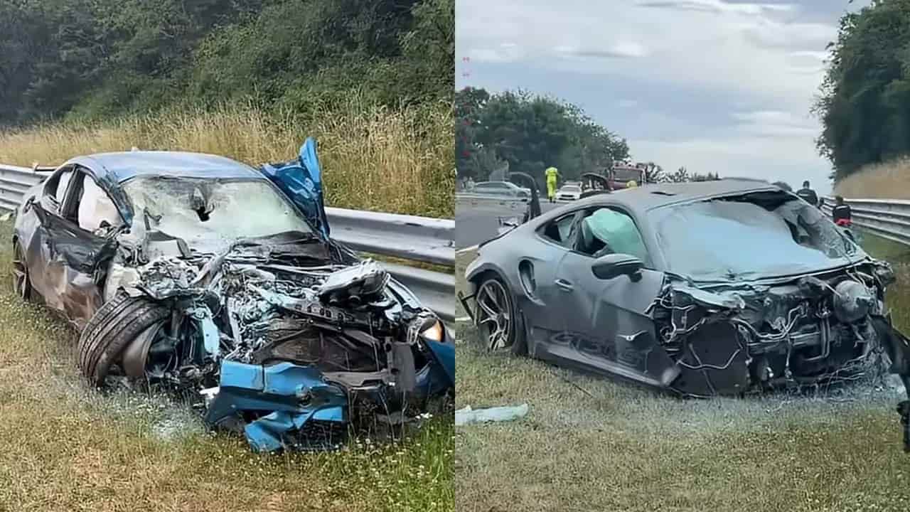 تصادف در پیست نوربرگرینگ، بی ام و M2 و پورشه GT3 RS 911 نابود شدند| هر دو راننده زنده ماندند